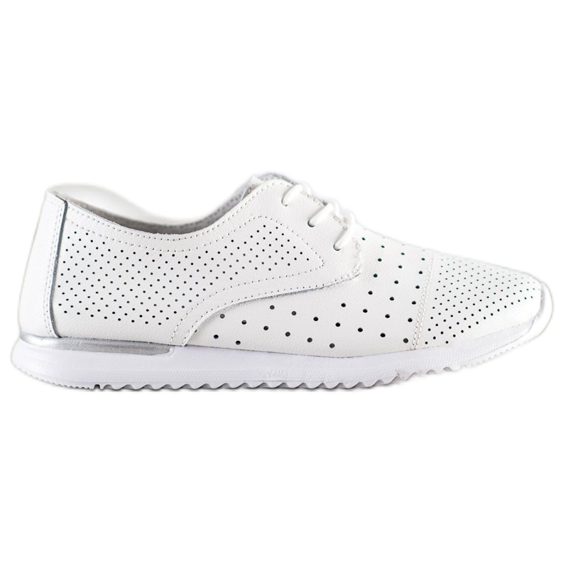 Kylie Zapatos de piel calada blanco