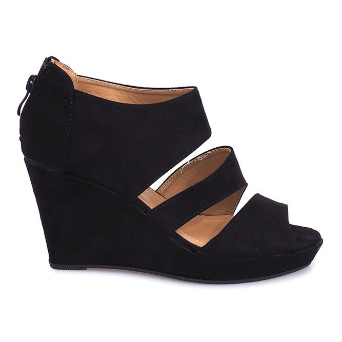 Sandalias Cuña Alpargatas J-13 Negro