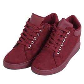 Zapatillas con tacón de cuña oculto M329 Wine Red rojo