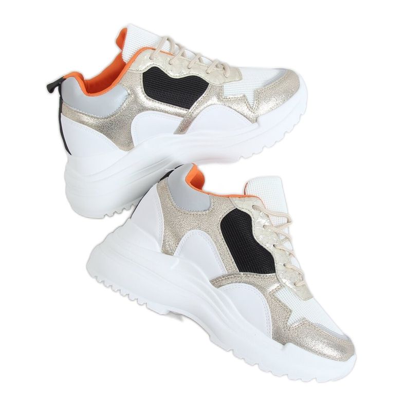 Deportivo cuña blanco y dorado 3171 Gold
