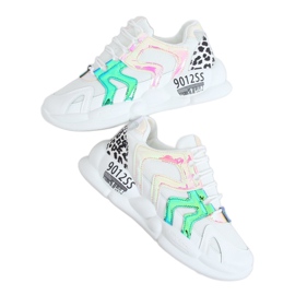 Zapatillas deportivas blancas B0-233 Amarillo blanco multicolor