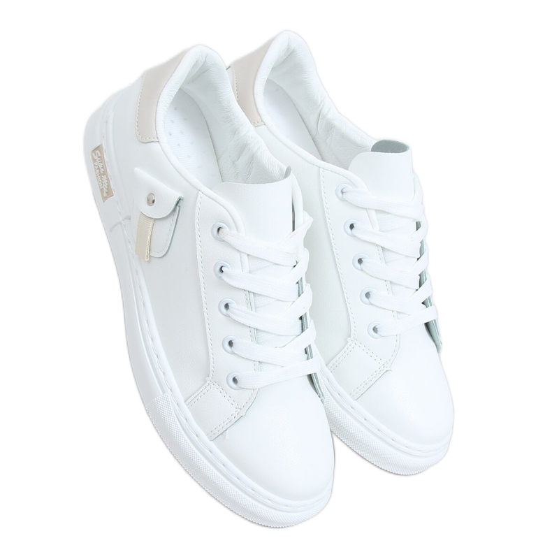 Zapatillas de mujer blancas y beige LA132P Beige blanco