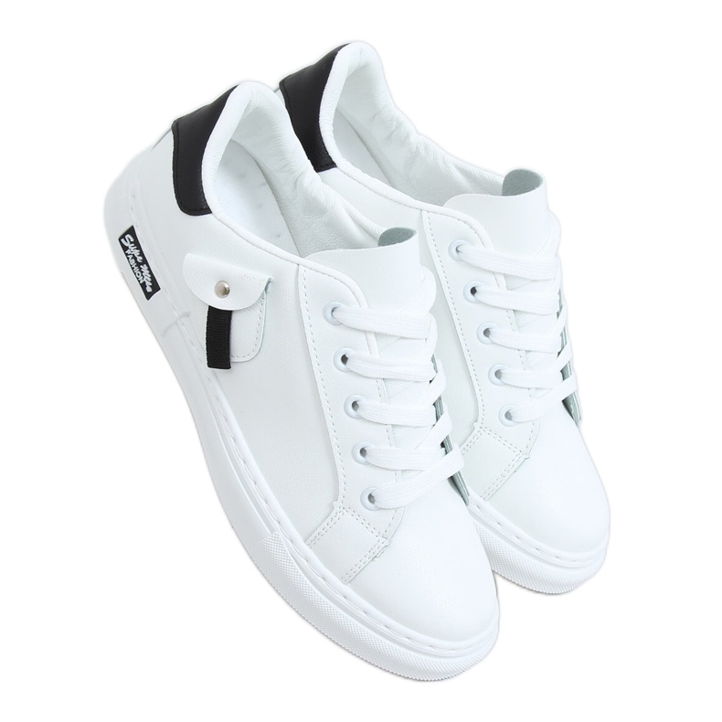 Zapatillas de mujer blancas y negras LA132P BLANCO / NEGRO