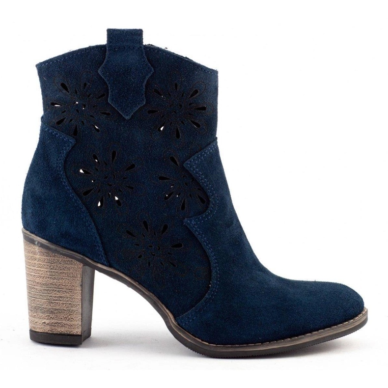 Olivier Tacones calados Lena botas azul marino