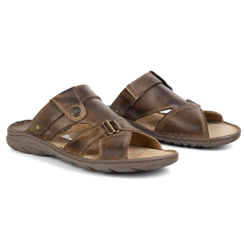 ŁUKPOL 866 zapatillas de hombre marrones marrón