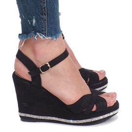 Sandalias con cuña negras de Aliento negro Sandalias con cuña negras de Aliento negro