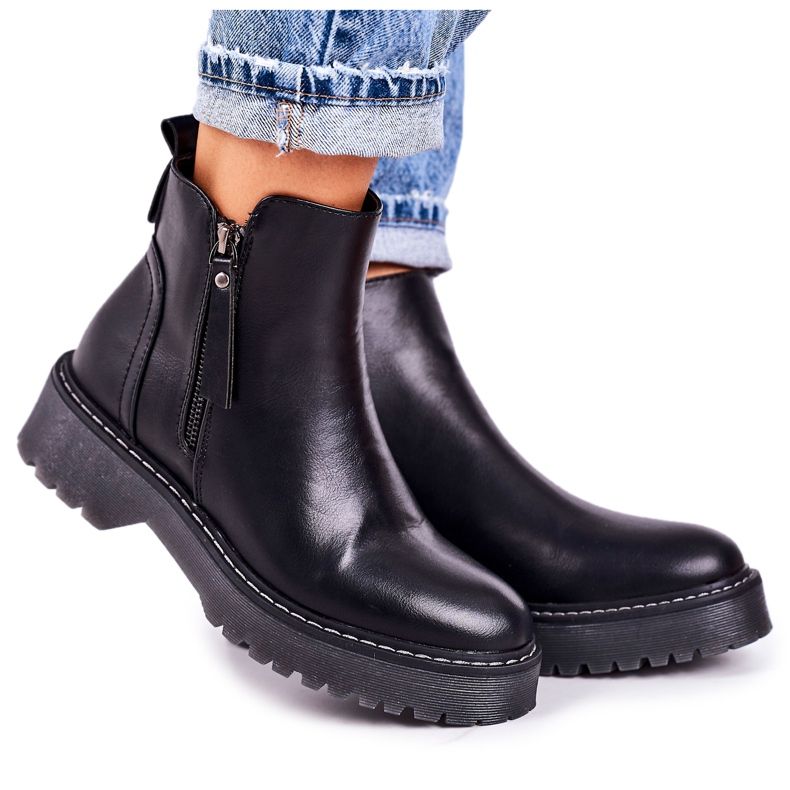 J.STAR But Botas cálidas para mujer con suela de goma Black Moon Walk negro