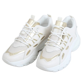 Zapatillas deportivas de mujer beige B0-551 BEIGE / GOLD