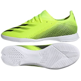 Botas de fútbol Adidas X Ghosted.3 In M FW6937 blanco, amarillo neón verde