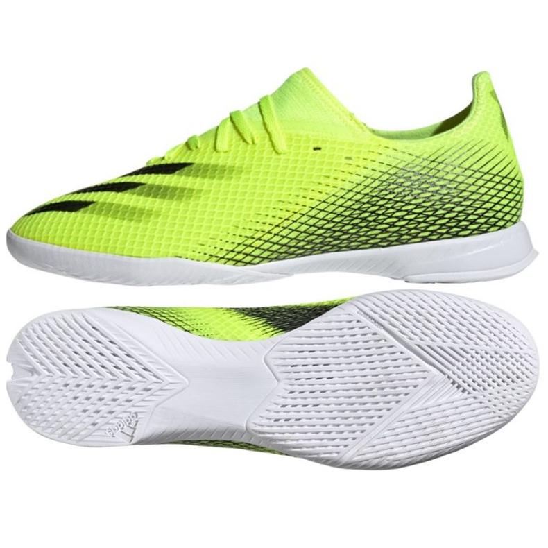 Botas de fútbol Adidas X Ghosted.3 In M FW6937 blanco, amarillo neón verde