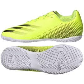 Botas de fútbol Adidas X Ghosted.4 In Jr FW6923 verde, amarillo neón verde