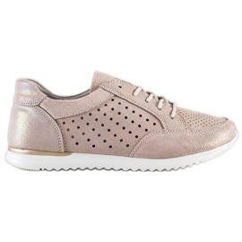 Kylie Zapatos de piel calada beige dorado