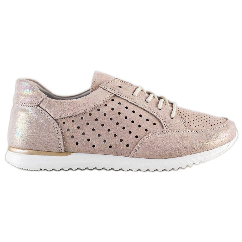 Kylie Zapatos de piel calada beige dorado