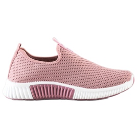 SHELOVET Cómodas zapatillas textiles rosa