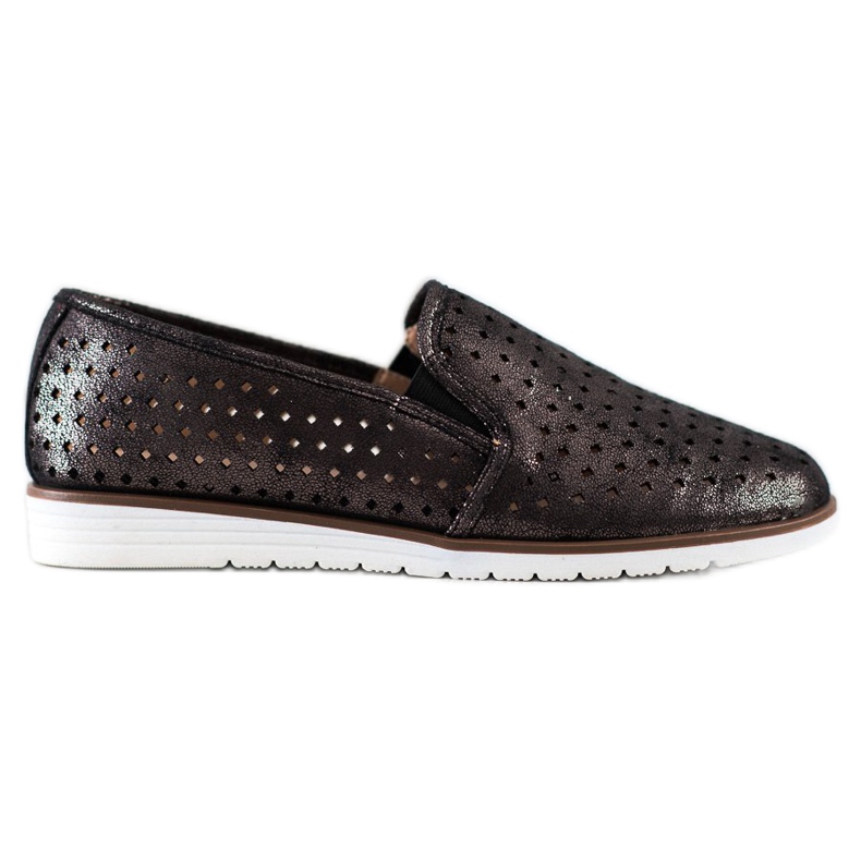 Kylie Slipons calados brillantes marrón