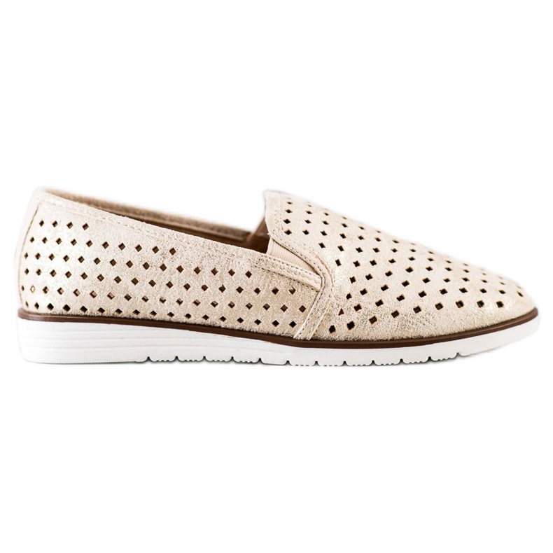 Kylie Slipons calados brillantes dorado