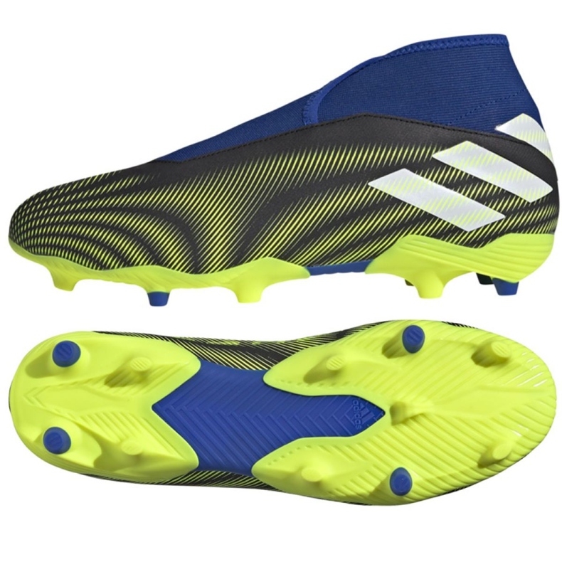 Botas de fútbol adidas Nemeziz.3 Ll Fg M FW7411 blanco, negro, azul, amarillo negro