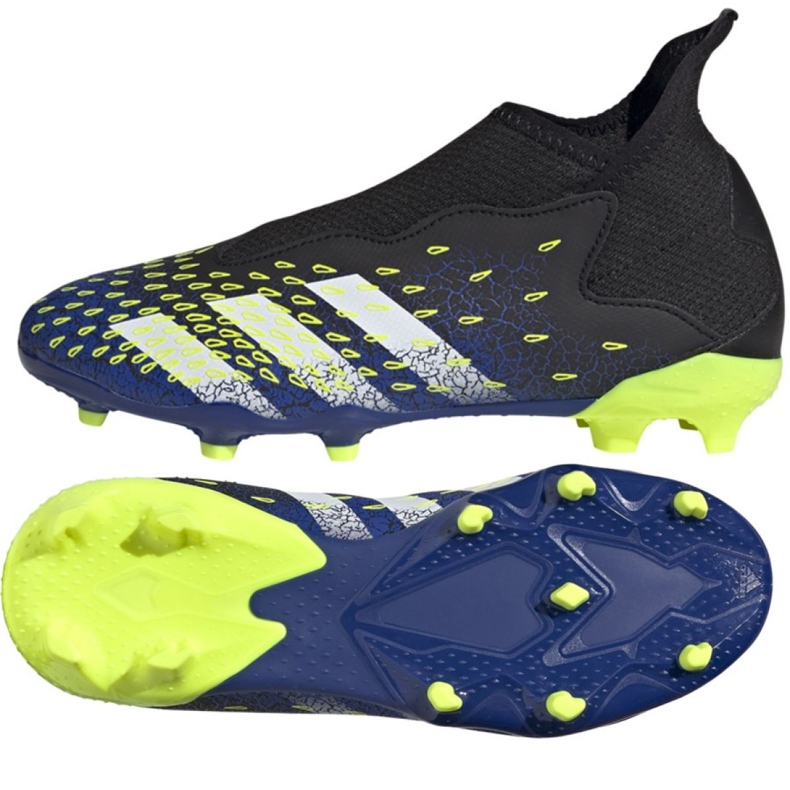 Botas de fútbol adidas Predator Freak.3 Ll Fg Jr FY0618 blanco, negro, real negro Botas de fútbol adidas Predator Freak.3 Ll Fg Jr FY0618 blanco, negro, real negro