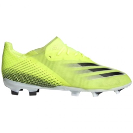 Botas de fútbol adidas X Ghosted.1 Fg Jr FW6955 neón blanco, amarillo verdoso verde