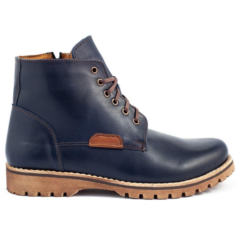 KENT Zapatos de invierno para hombre 308 azul marino marrón