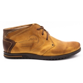 Polbut Botas de cuero para hombre C37SW rojo marrón amarillo