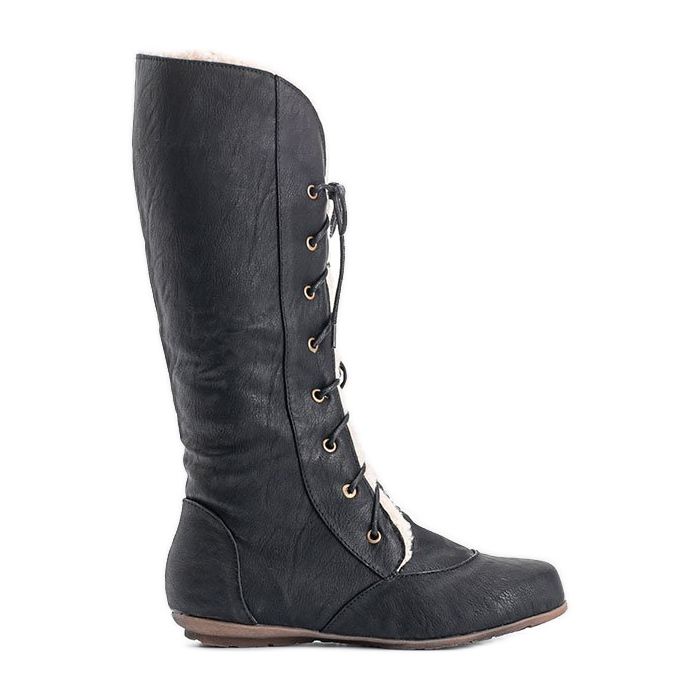 Botas planas negras aisladas 3011-31 negro Botas planas negras aisladas 3011-31 negro