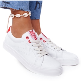 Zapatillas Mujer Piel Big Star BB274210 Blanco y Rojo
