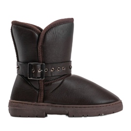 Botas de nieve marrones 7-Y903 marrón