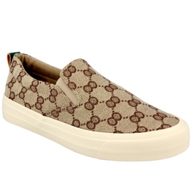 Zapatillas de deporte logged para mujer Slip-On Khaki Challenge beige marrón