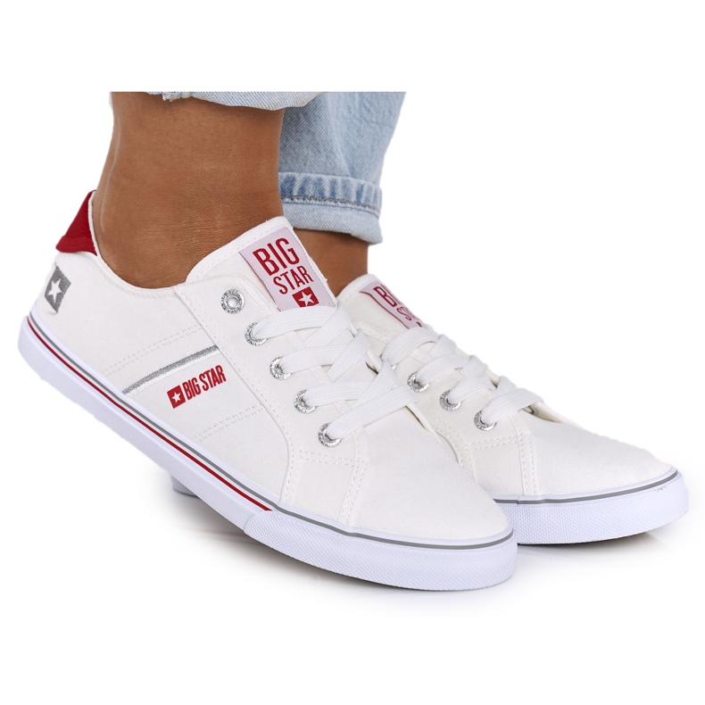 Zapatillas de mujer Big Star DD274892 Blanco-Rojo