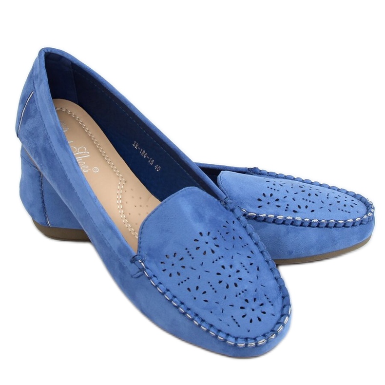 Mocasines calados azul XR-1R6 Azul