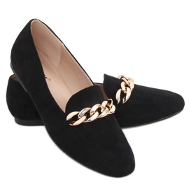 Mocasines negros con cadena LL-237P Negro