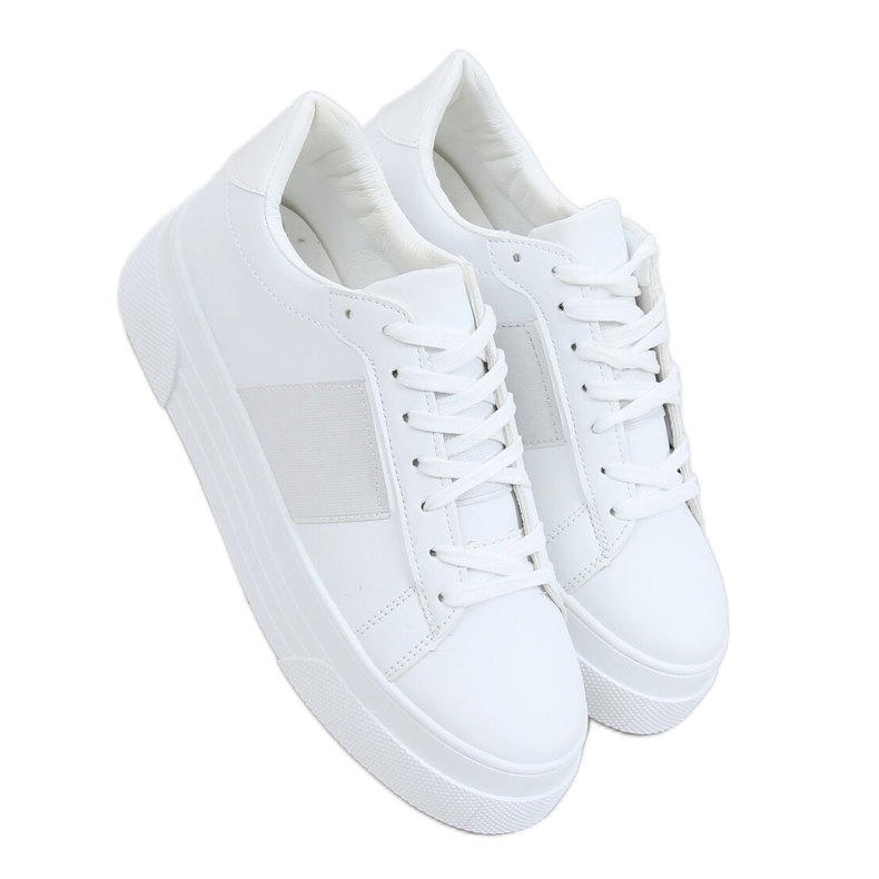 Zapatillas blancas sobre suela alta LA133P Blanco Zapatillas blancas sobre suela alta LA133P Blanco