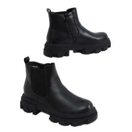 Botines Chelsea negros con suela alta negro 888-52 Negro