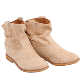 Botas beige con cuña oculta B0-515 Caqui