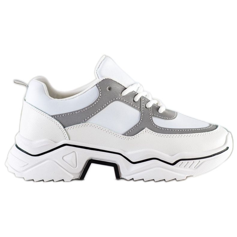 SHELOVET Zapatillas deportivas cómodas blanco gris multicolor