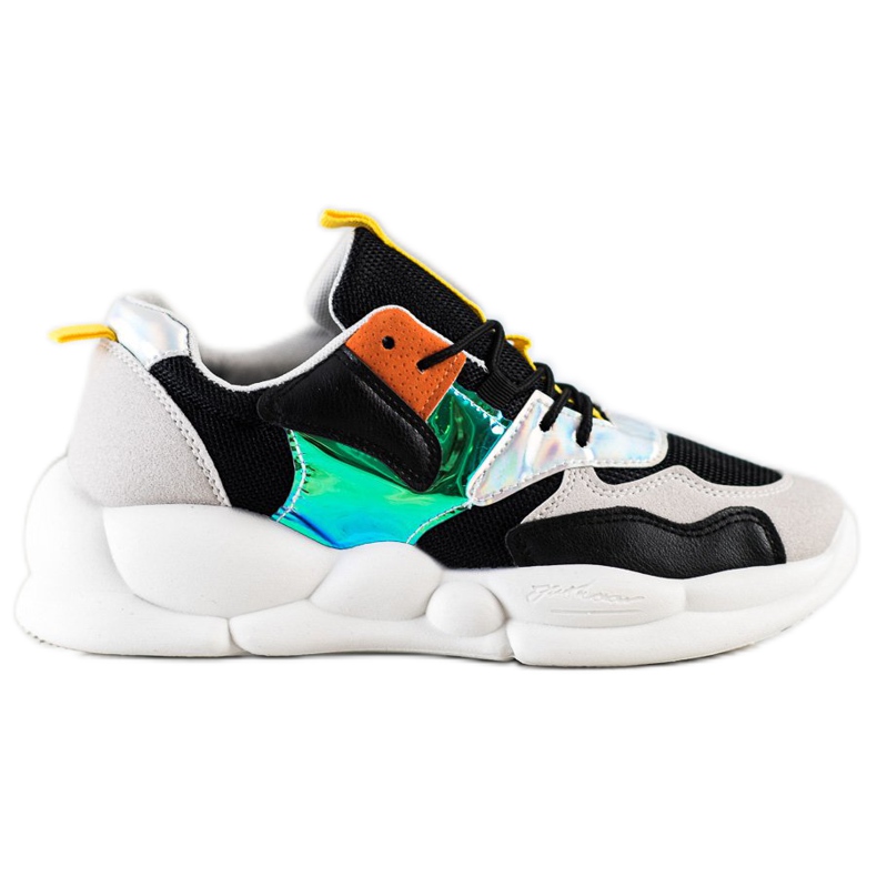 Bestelle Zapatillas en la plataforma de moda negro gris multicolor