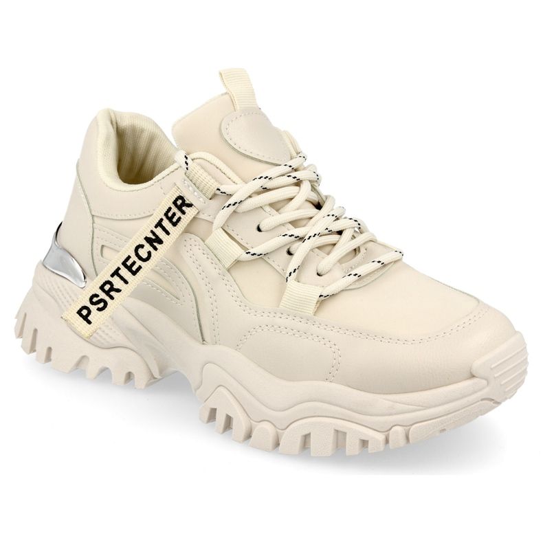PS1 Zapatillas de mujer con suela maciza beige grueso