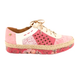 Zapato piel mujer Maciejka Coral 03339-43 blanco rojo rosa multicolor