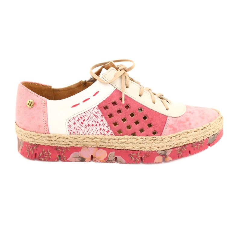 Zapato piel mujer Maciejka Coral 03339-43 blanco rojo rosado multicolor