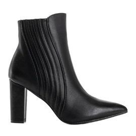 Botas negras de cuero ecológico en el poste T2122 negro