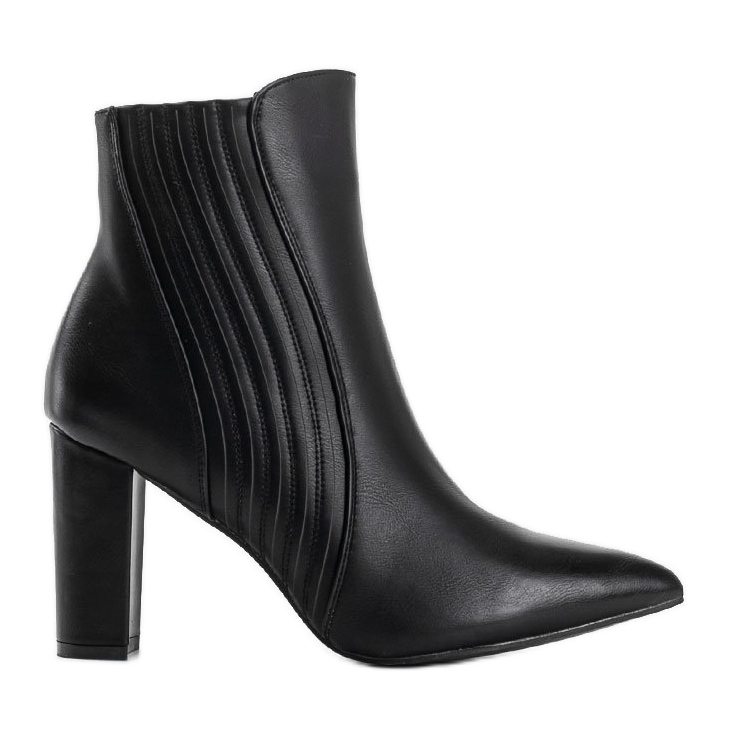 Botas negras de cuero ecológico en el poste T2122 negro
