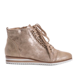 Zapatillas beige 15A8617 dorado