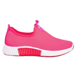 SHELOVET Cómodas zapatillas textiles rosado