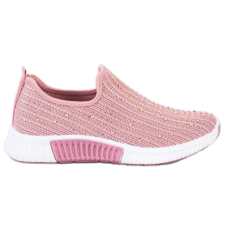 SHELOVET Slipons con cristales rosado