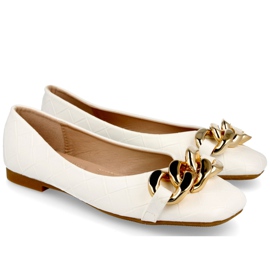 PS1 Bailarinas Acolchadas Elegantes Con Cadena Coco Blanca blanco PS1 Bailarinas Acolchadas Elegantes Con Cadena Coco Blanca blanco