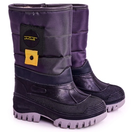 Apawwa Botas de nieve para niños calentadas con piel gris Rubbi púrpura multicolor