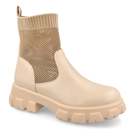 Botas Calcetín Mujer Trabajadores Beige Stormy marrón