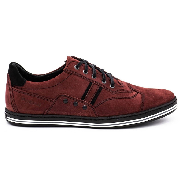 Polbut 1801 zapatos casual de hombre burdeos rojo