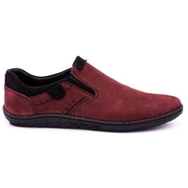 Polbut Zapatos casuales sin cordones para hombre 401 burdeos rojo